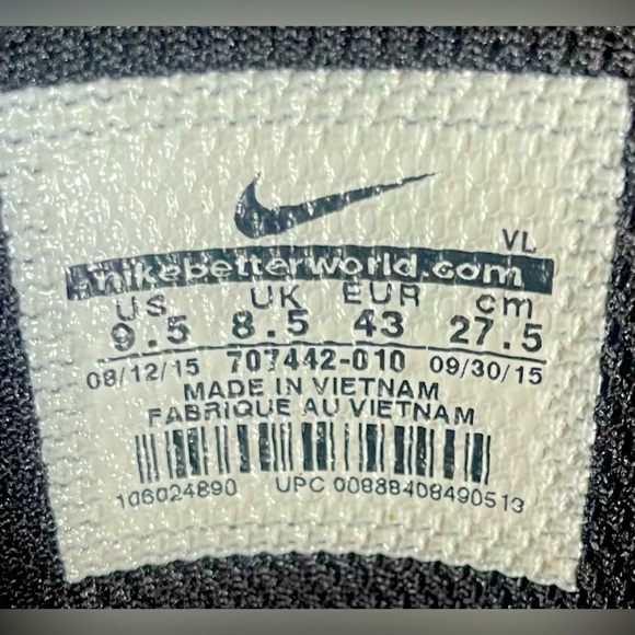 NIKE Vapor Cleats NEW Size 9.5 Black/White - Picture 5 of 5